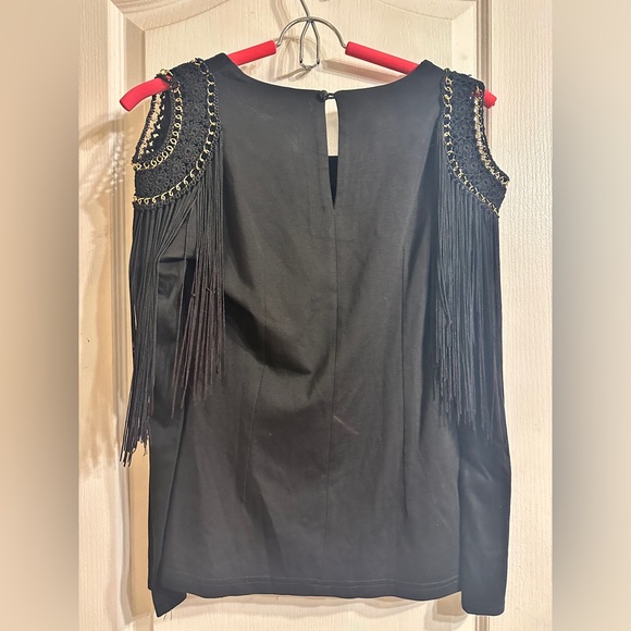 Black Fringe Top - Picture 4 of 5